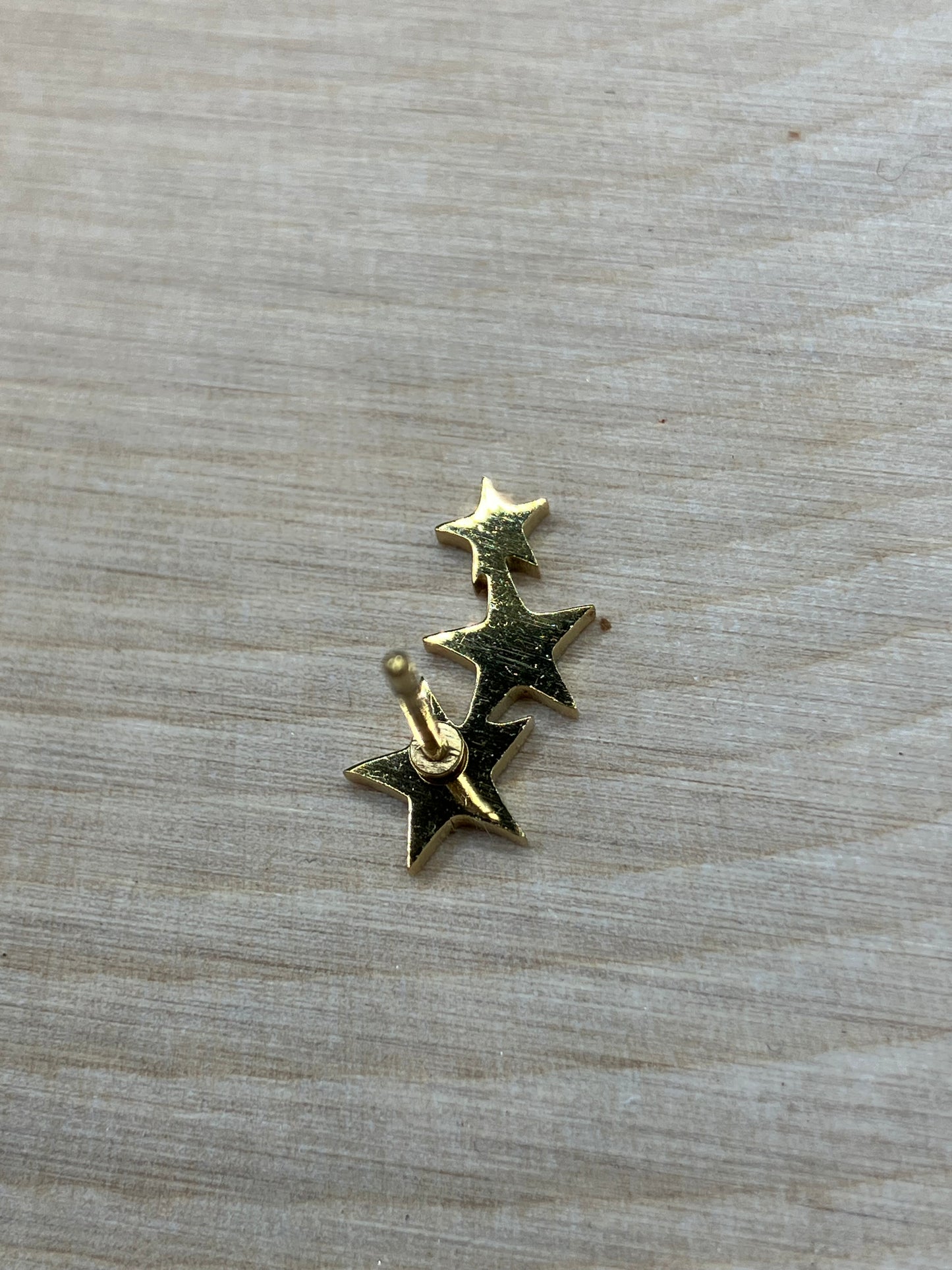 Stacked Stars Stud - Gold Tone