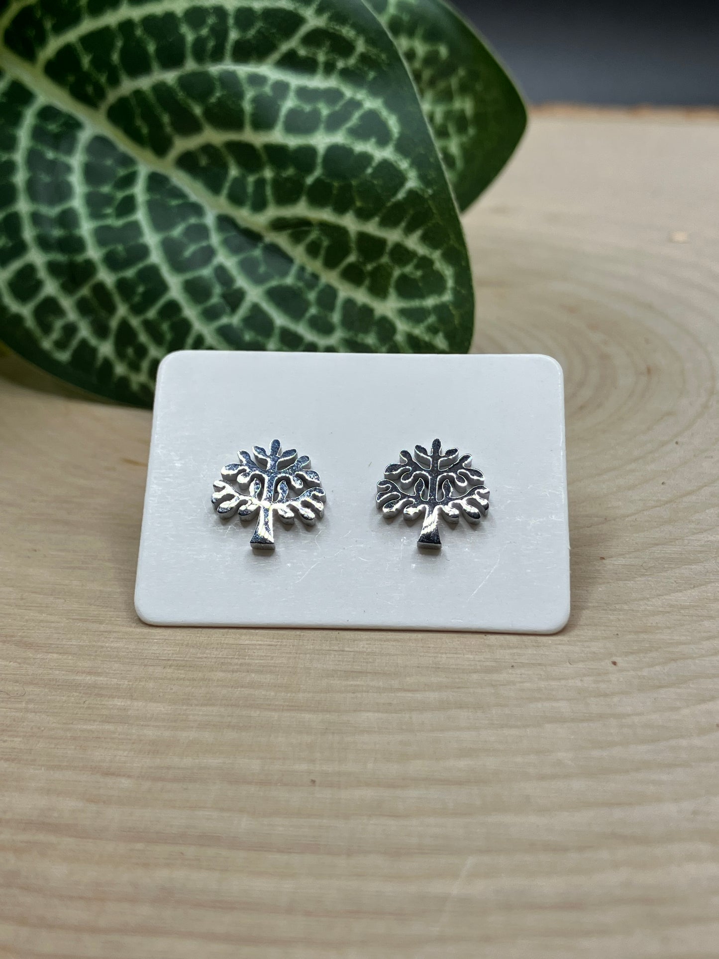 Tree Stud - Silver Tone
