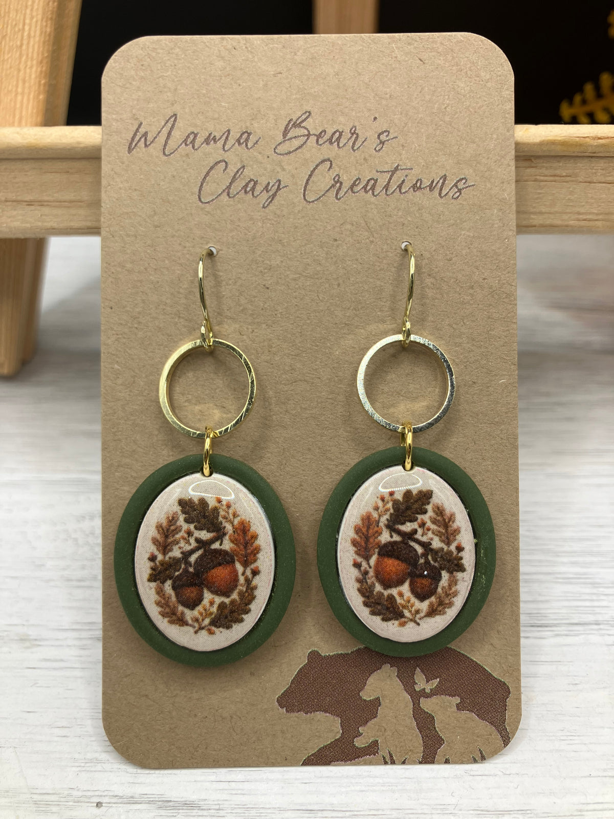 Fall Inlay Style - Acorns in Green
