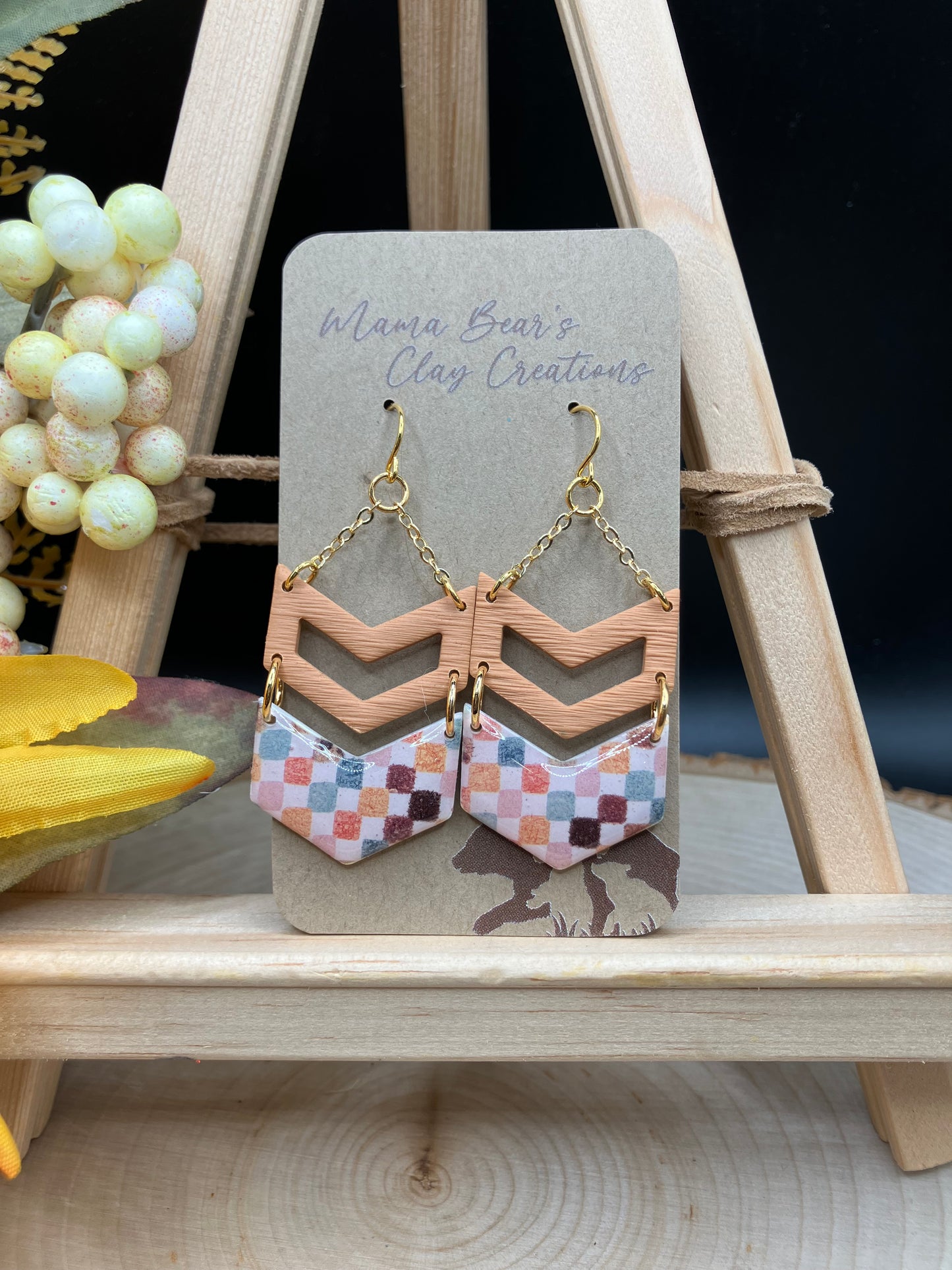 Orange Checkered Chevron