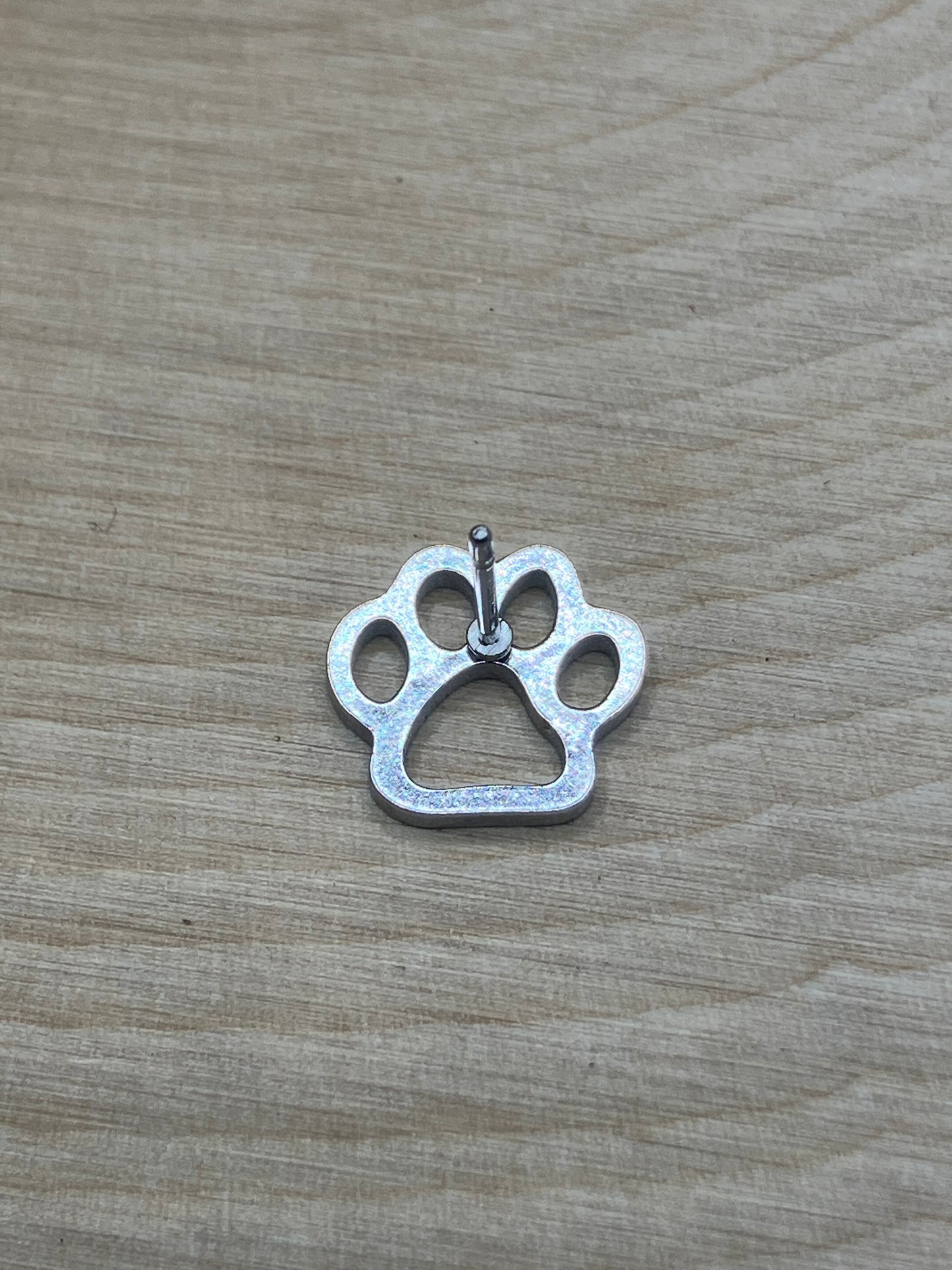 Paw Print Stud - Silver Tone