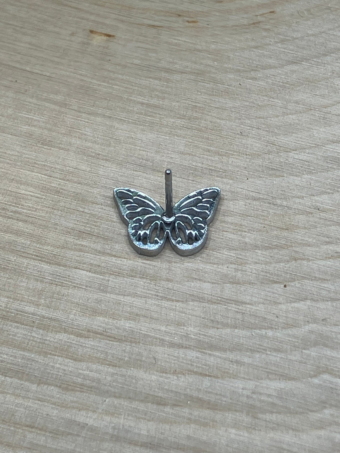 Butterfly Stud - Silver Tone