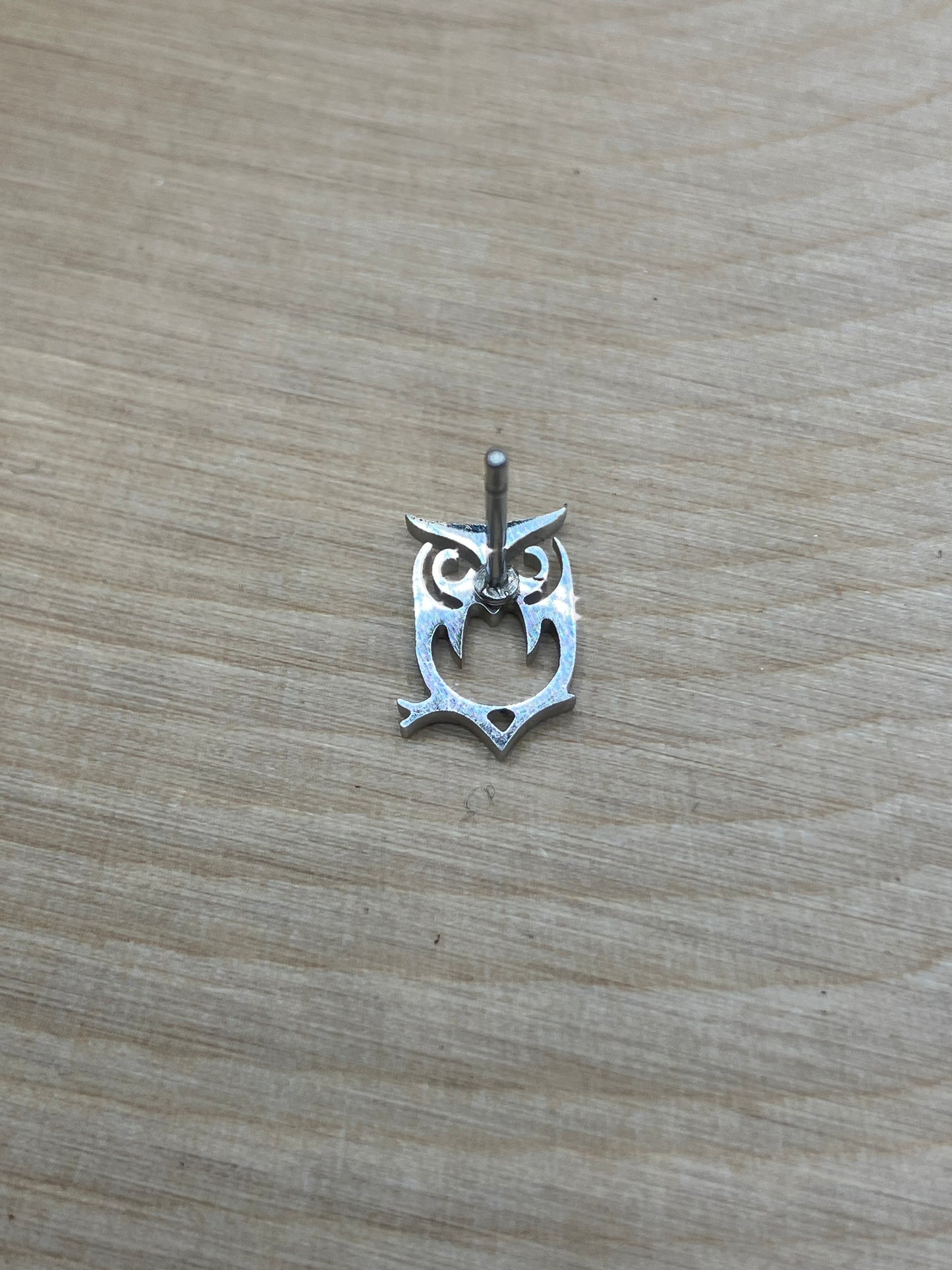 Owl Stud - Silver Tone