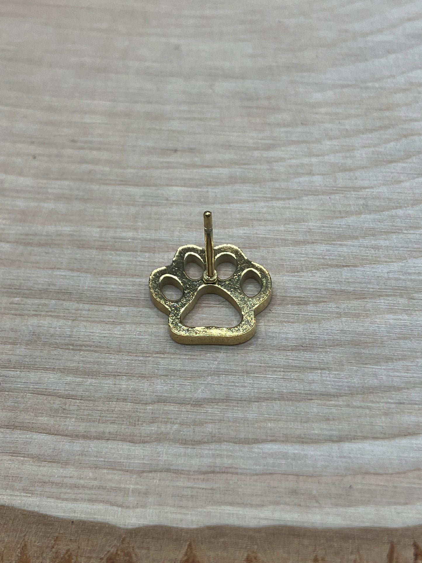 Paw Print Stud - Gold Tone