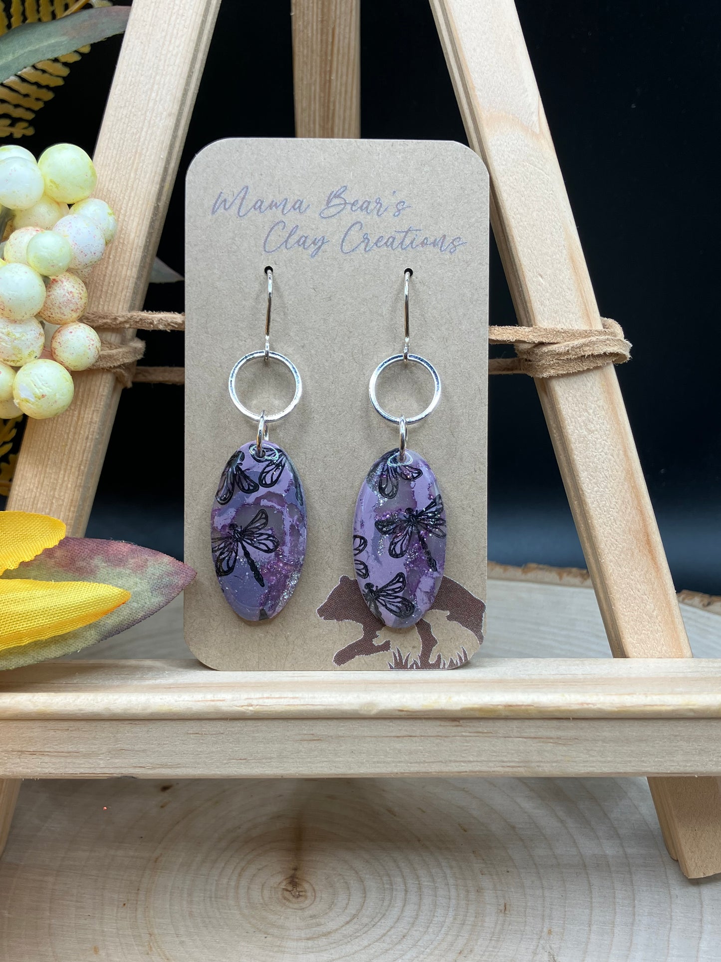 Purple Marble Dragonfly - Ovals