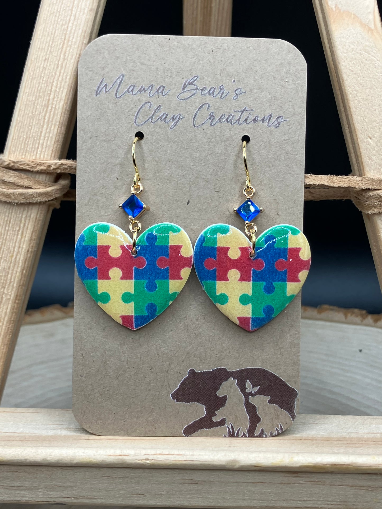 Autism Awareness Hearts - blue cz