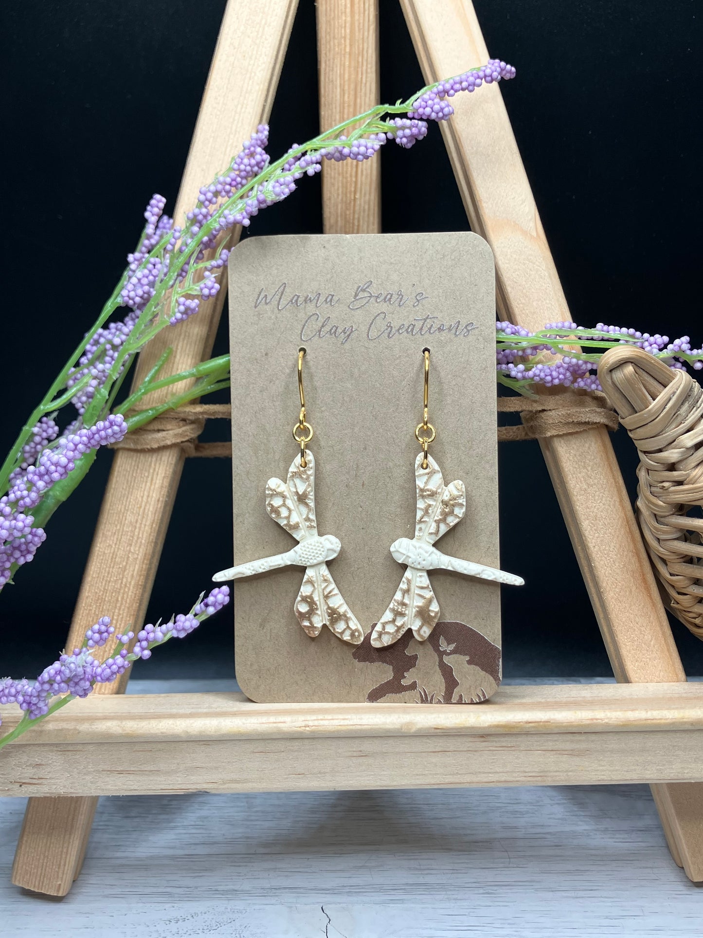 Dragonfly - Cream/Gold