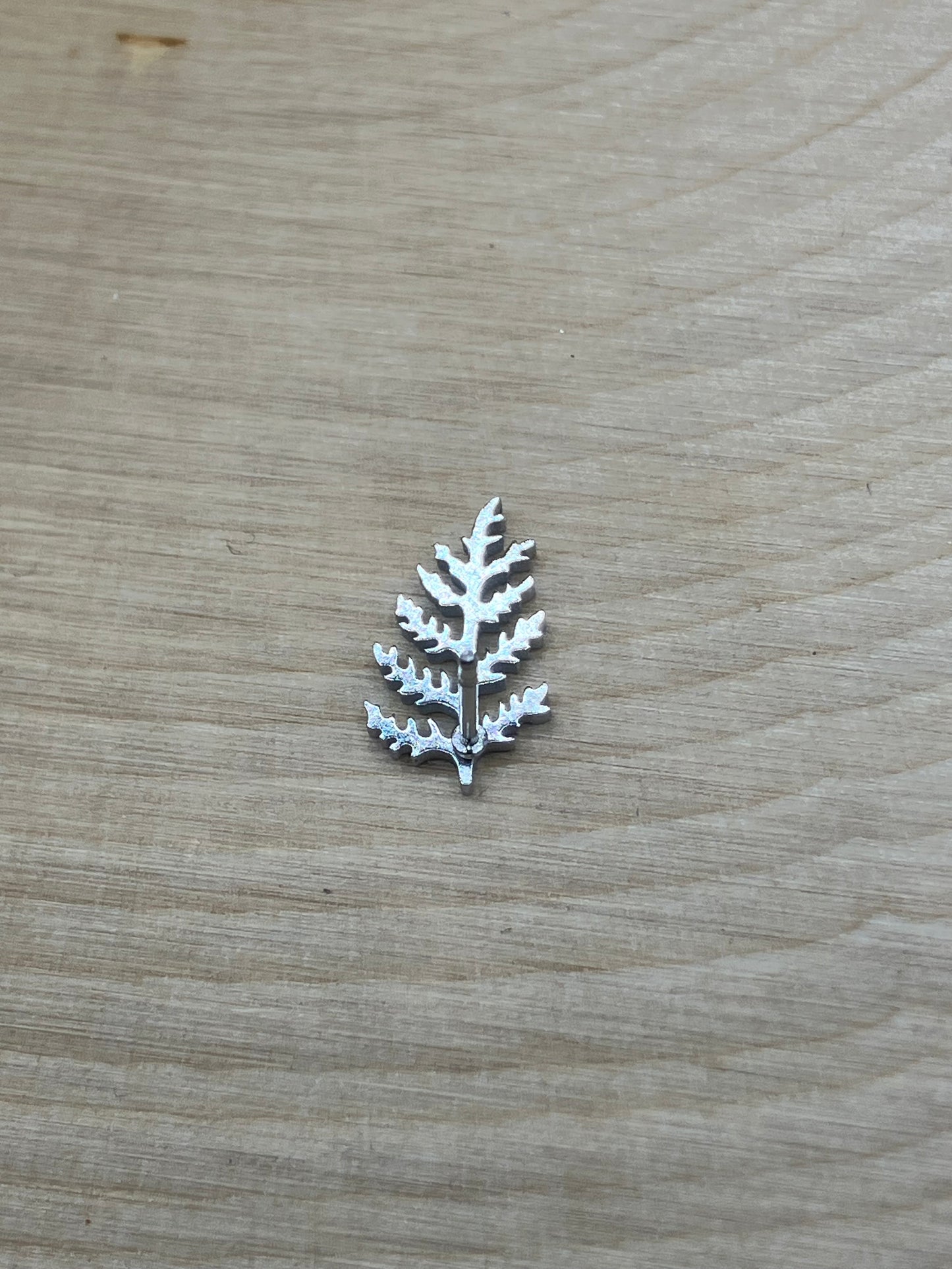 Fern Foliage Stud - Silver Tone