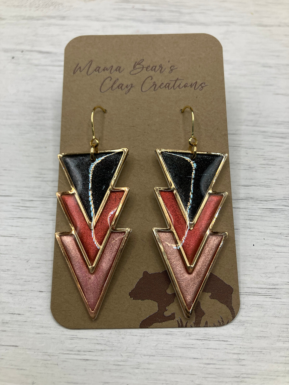 Tricolor Statement Chevron - Black & Copper