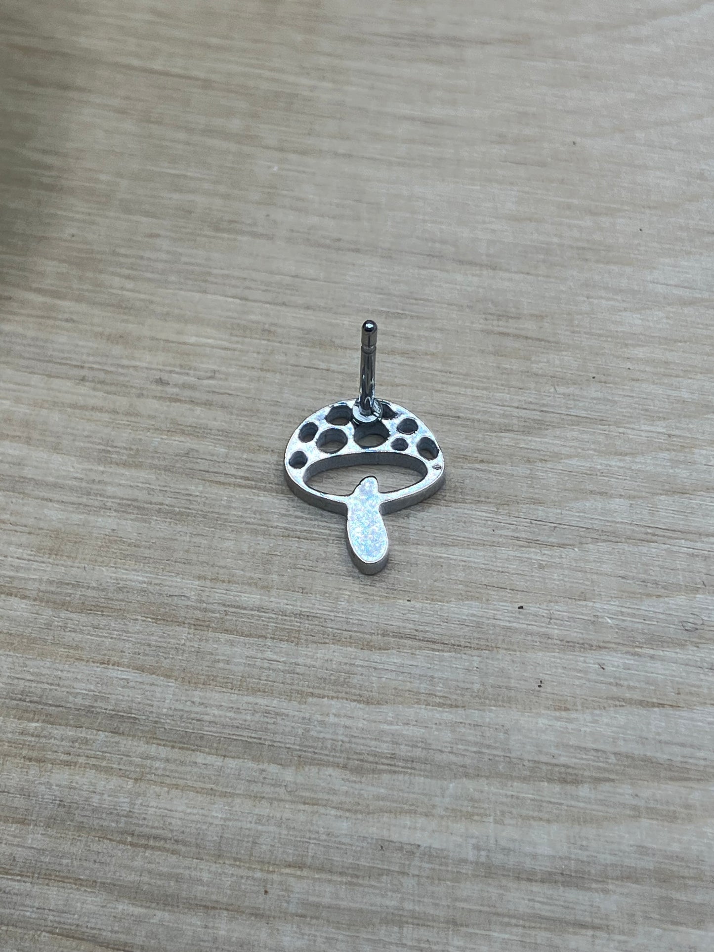 Mushroom Stud - Silver Tone