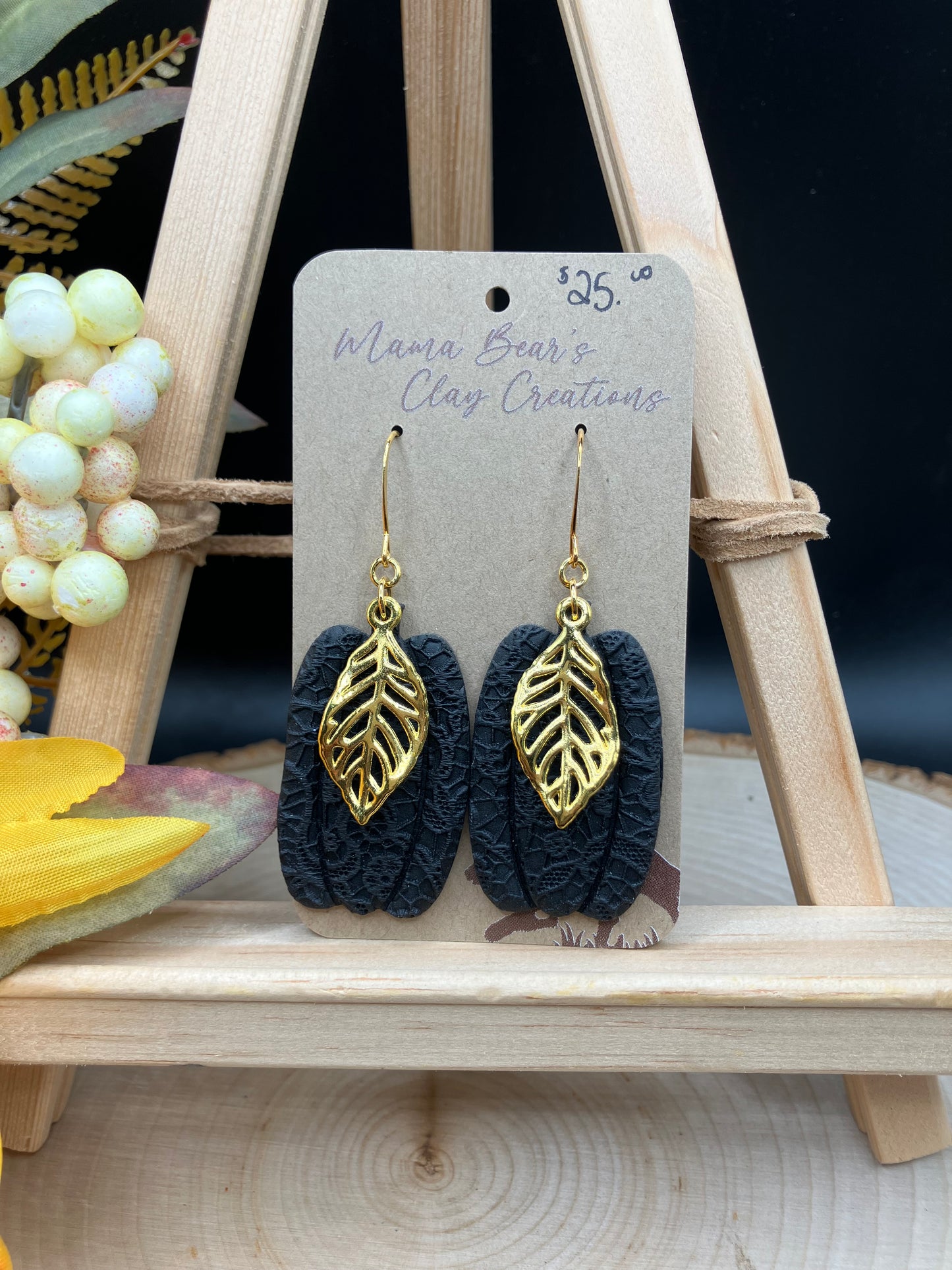 Tall Pumpkins - Black Lace/Gold