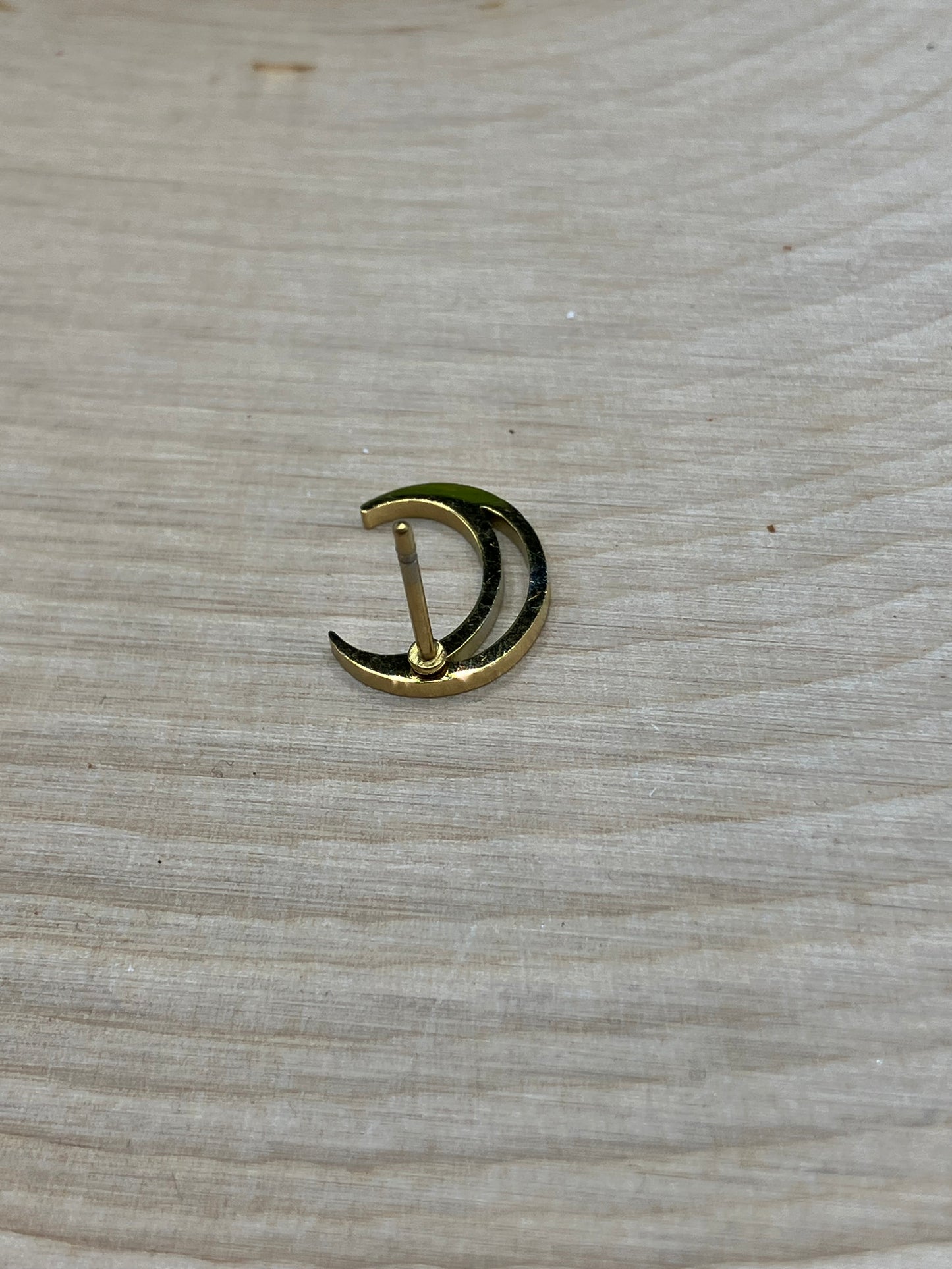 Crescent Moon Stud - Gold Tone