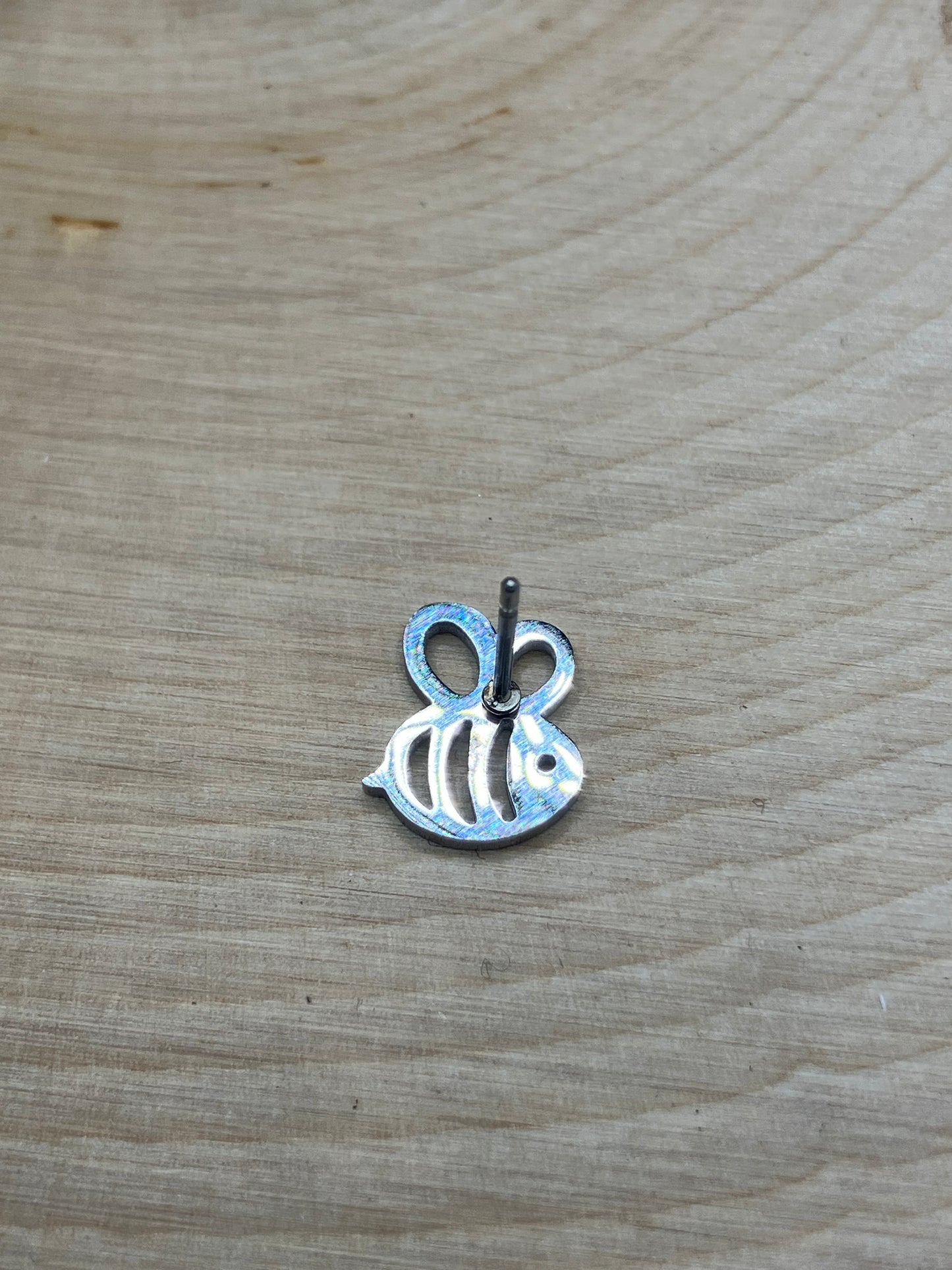 Cute Bee Stud - Silver Tone