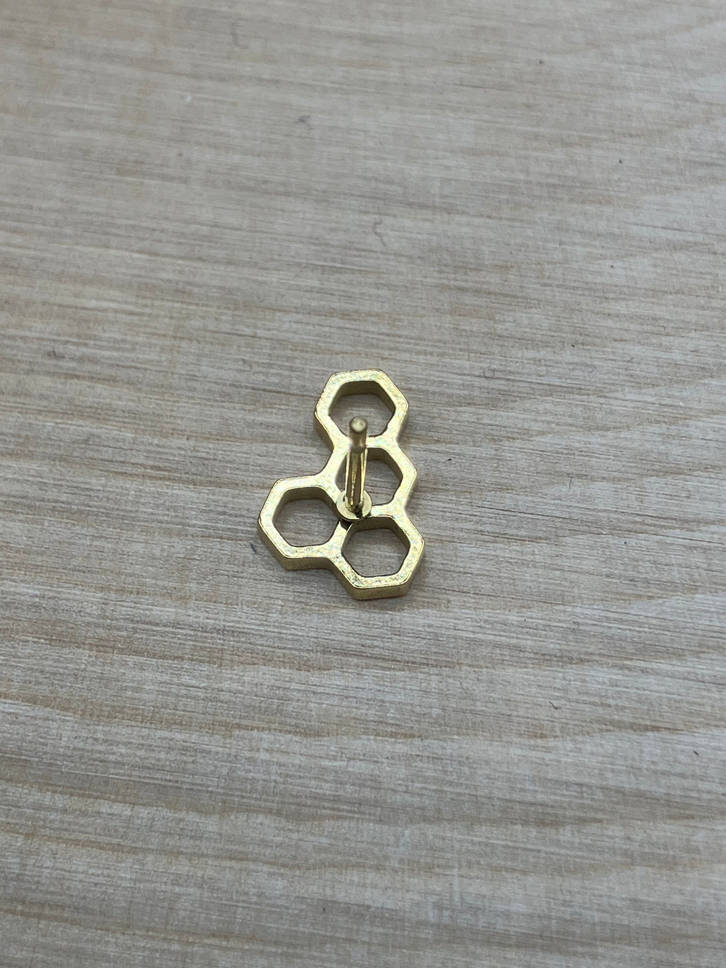 Honeycomb Stud - Gold Tone