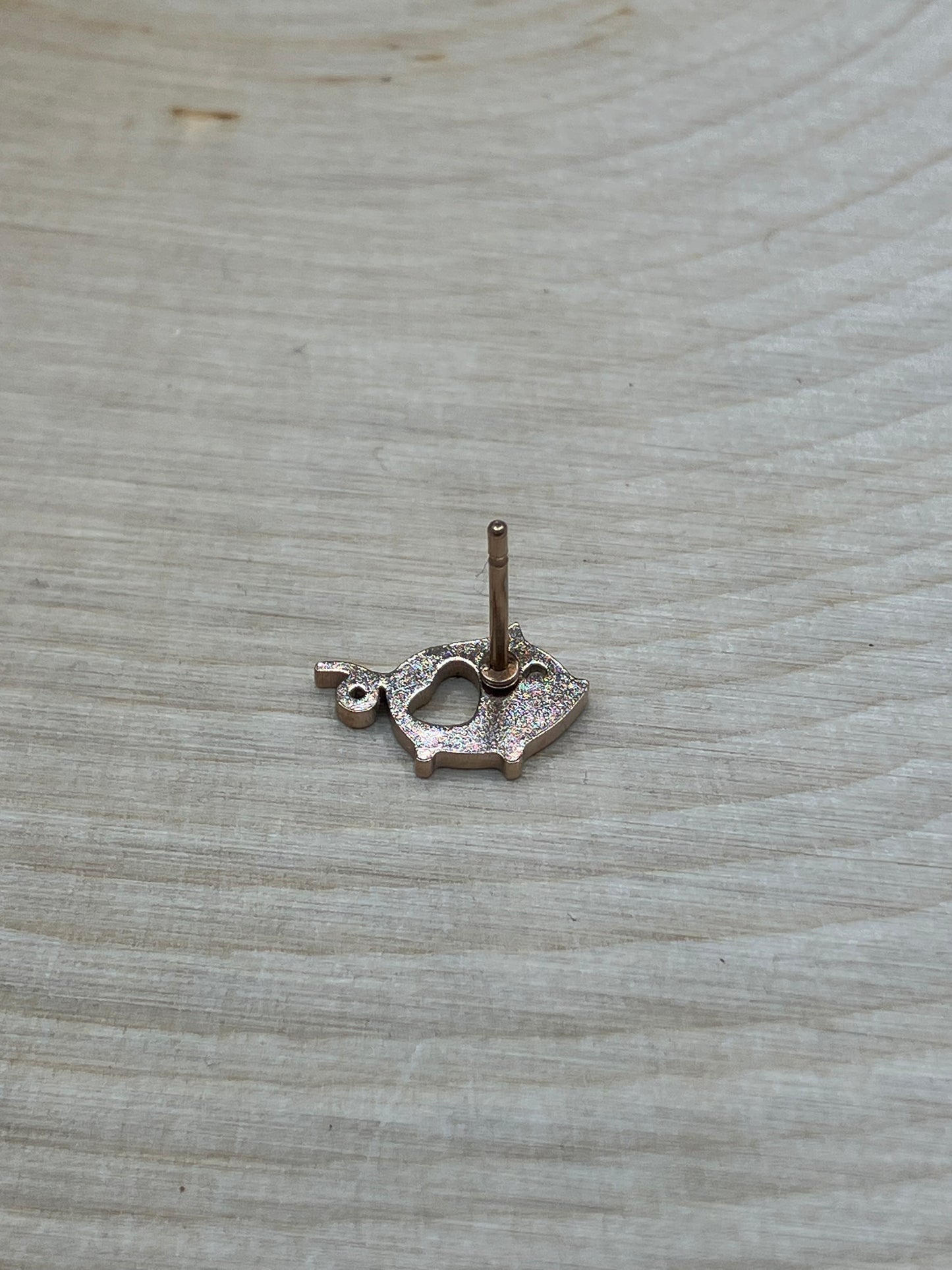 Pig Stud - Rose Gold Tone