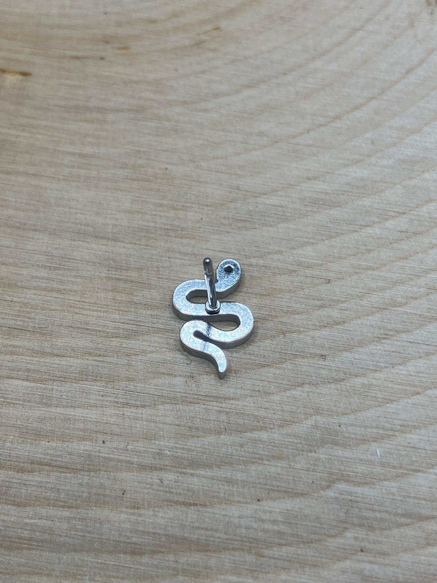 Snake Stud - Silver Tone