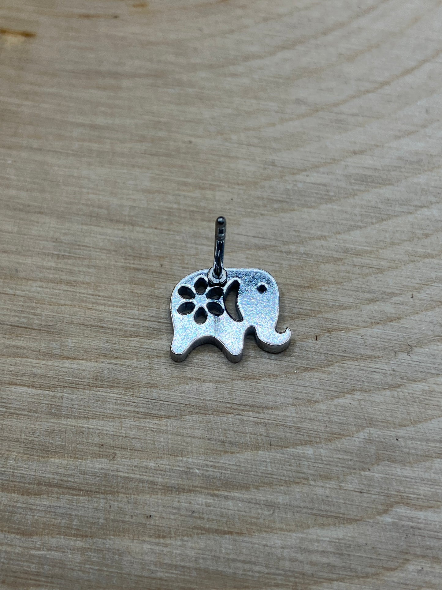 Elephant Stud - Silver Tone