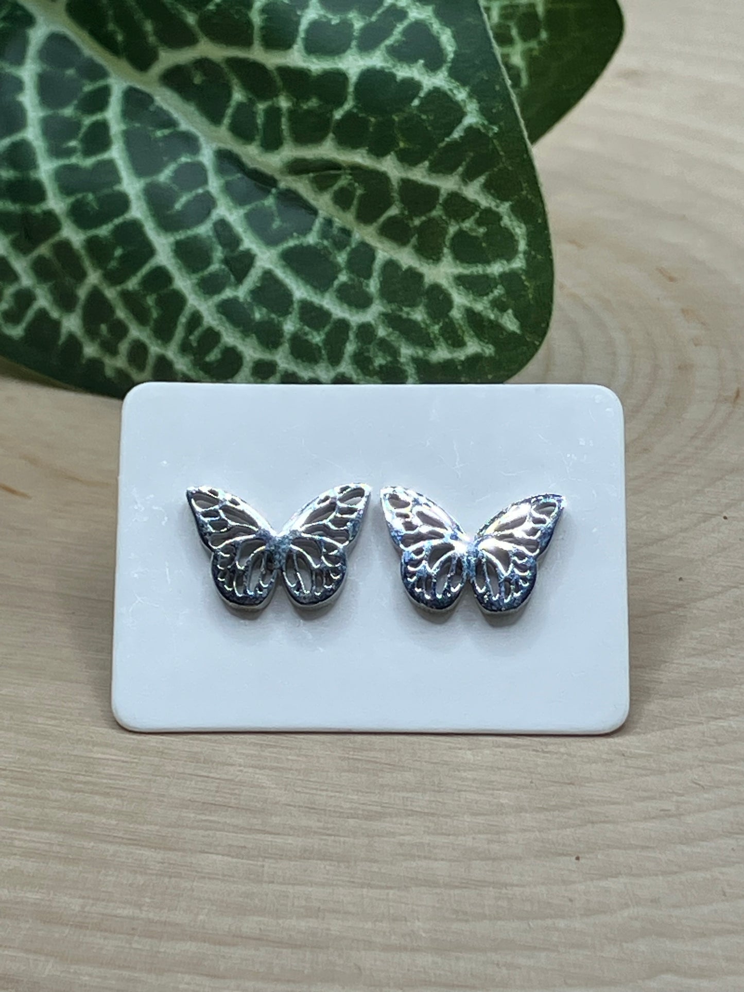 Butterfly Stud - Silver Tone
