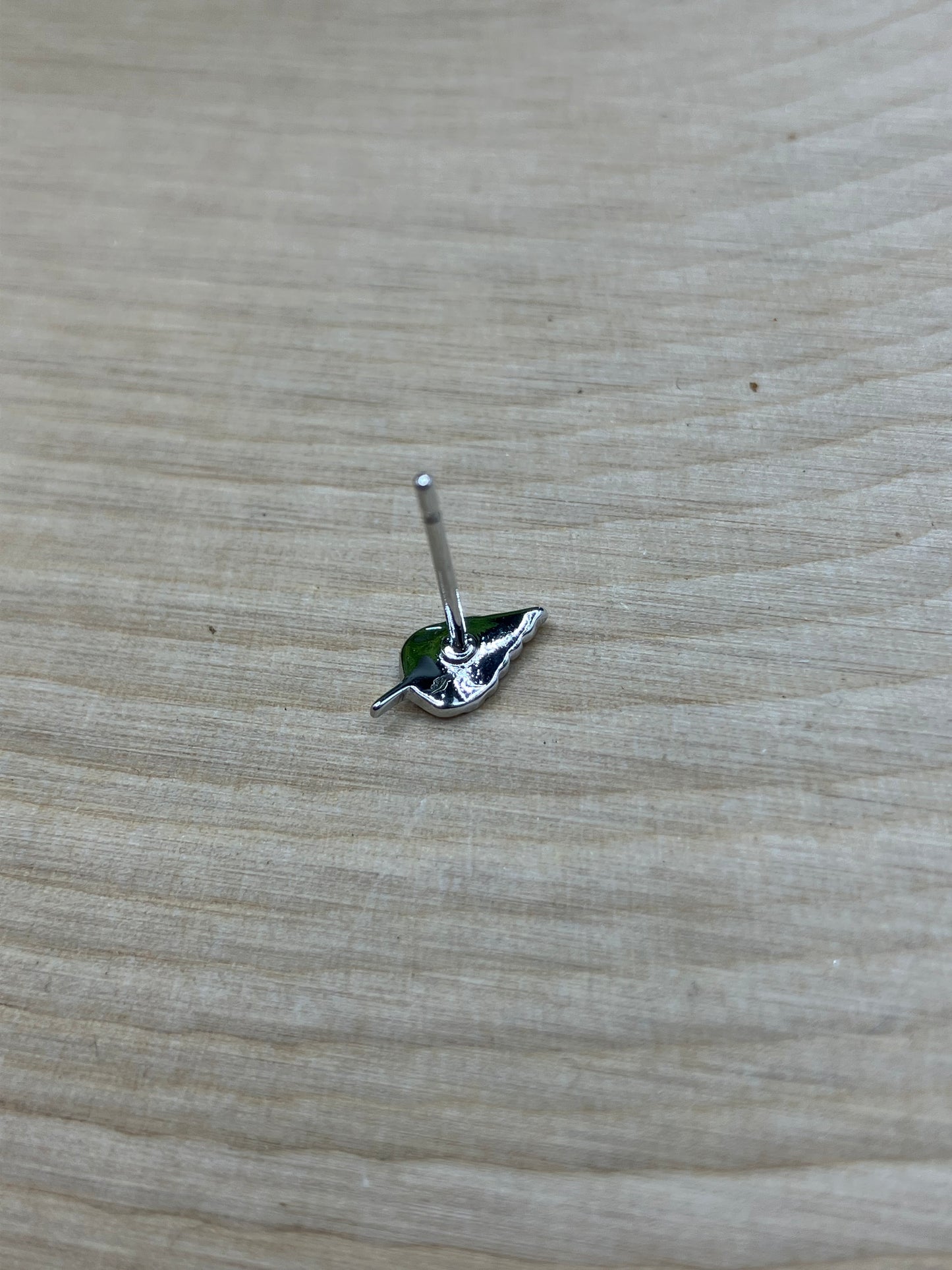 Tiny Leaf Stud - Silver Tone