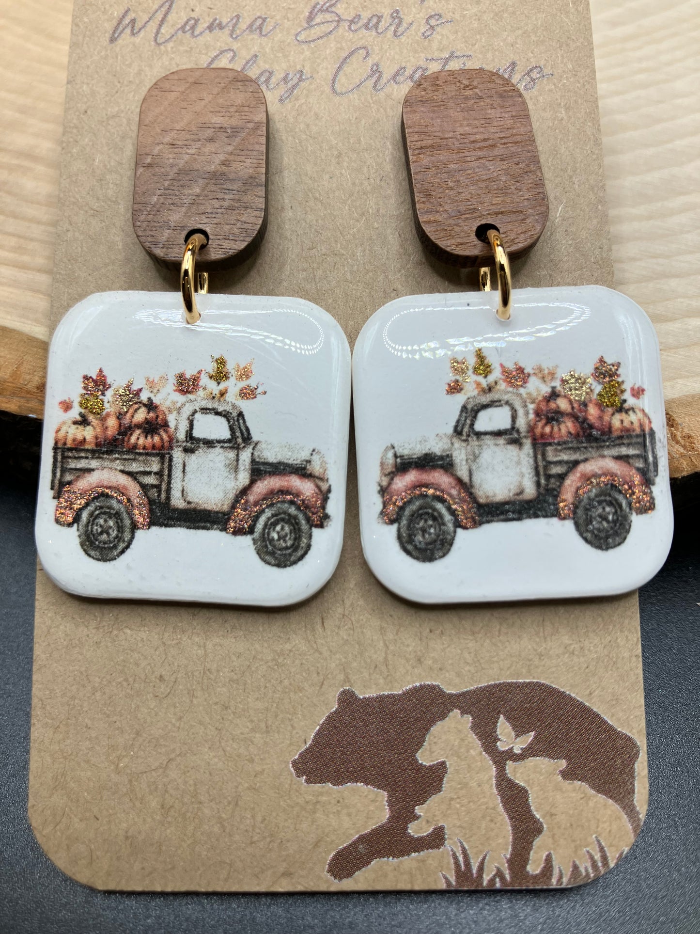 Holographic Fall Truck - Wood Post