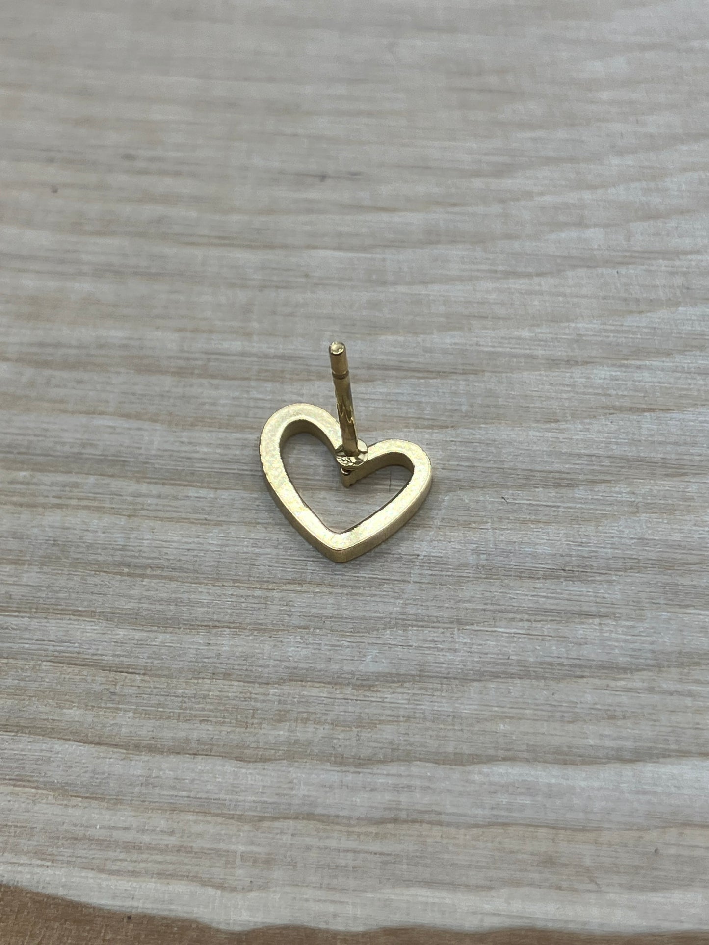 Asymmetrical Heart Stud - Gold Tone