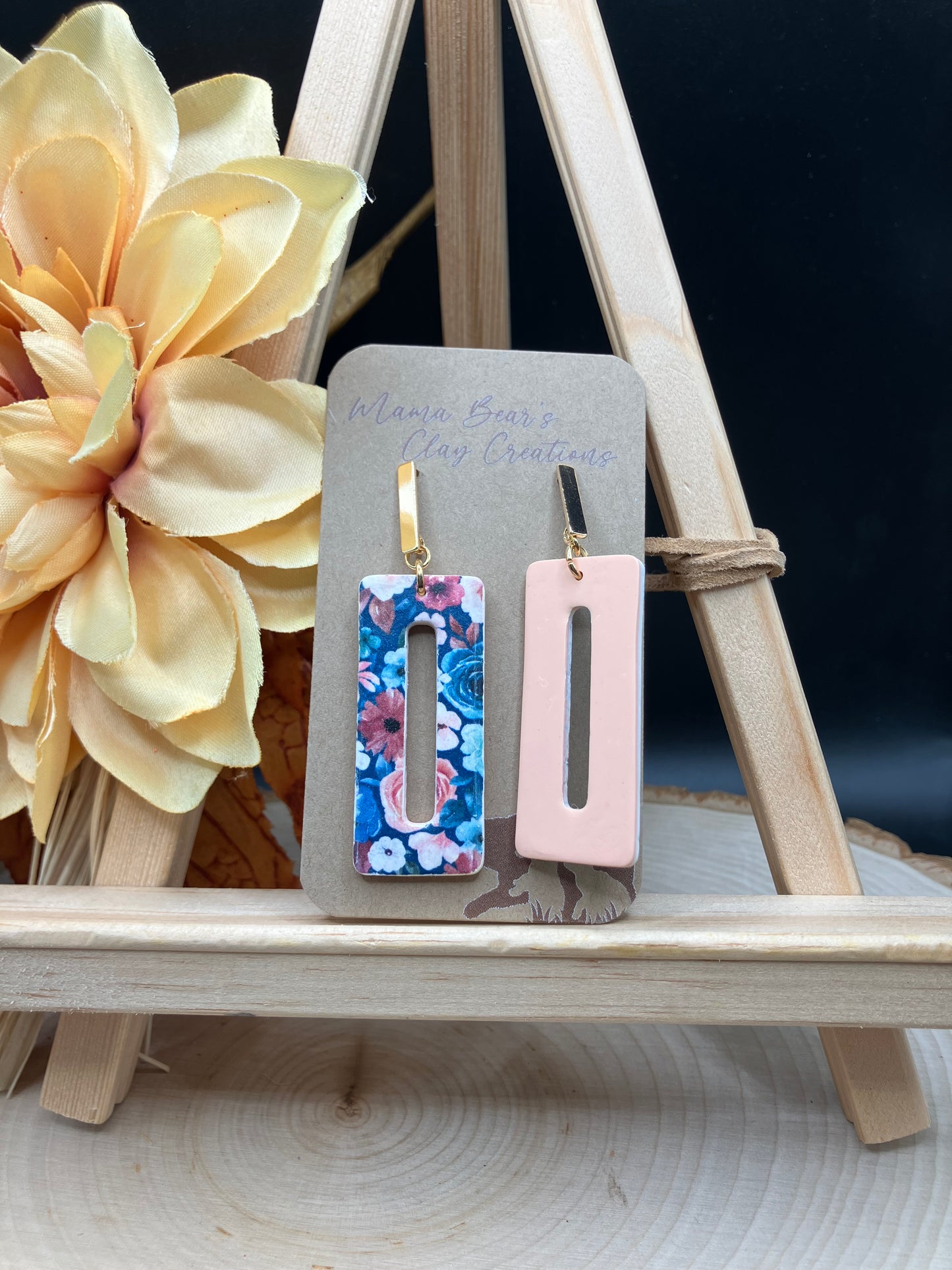 Navy & Peach Floral - Rectangle