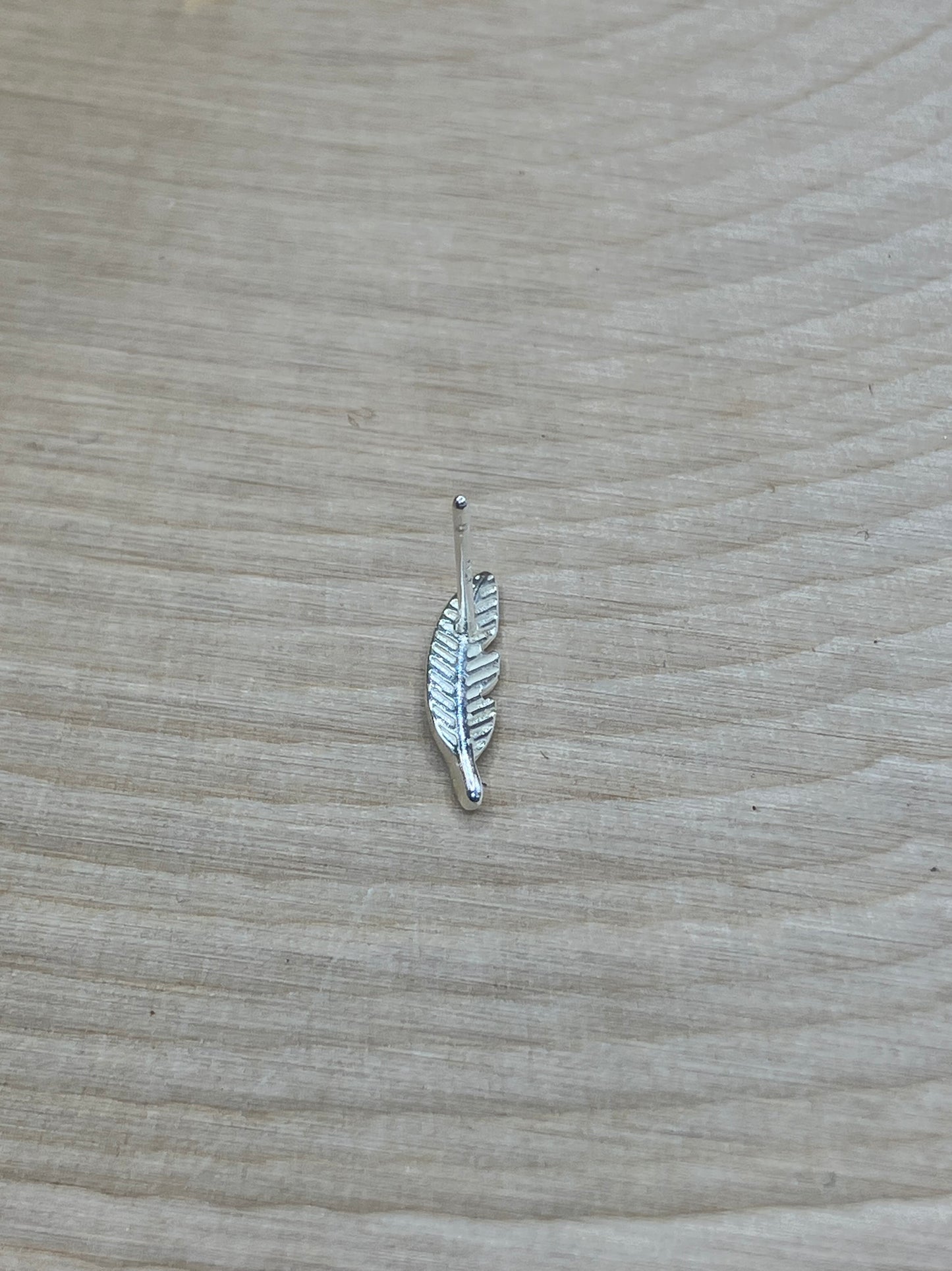 Feather Stud - Silver Tone