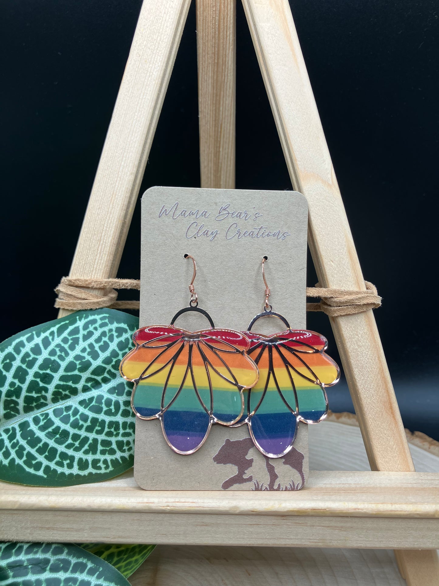 Rainbow Floral Dangle - Copper