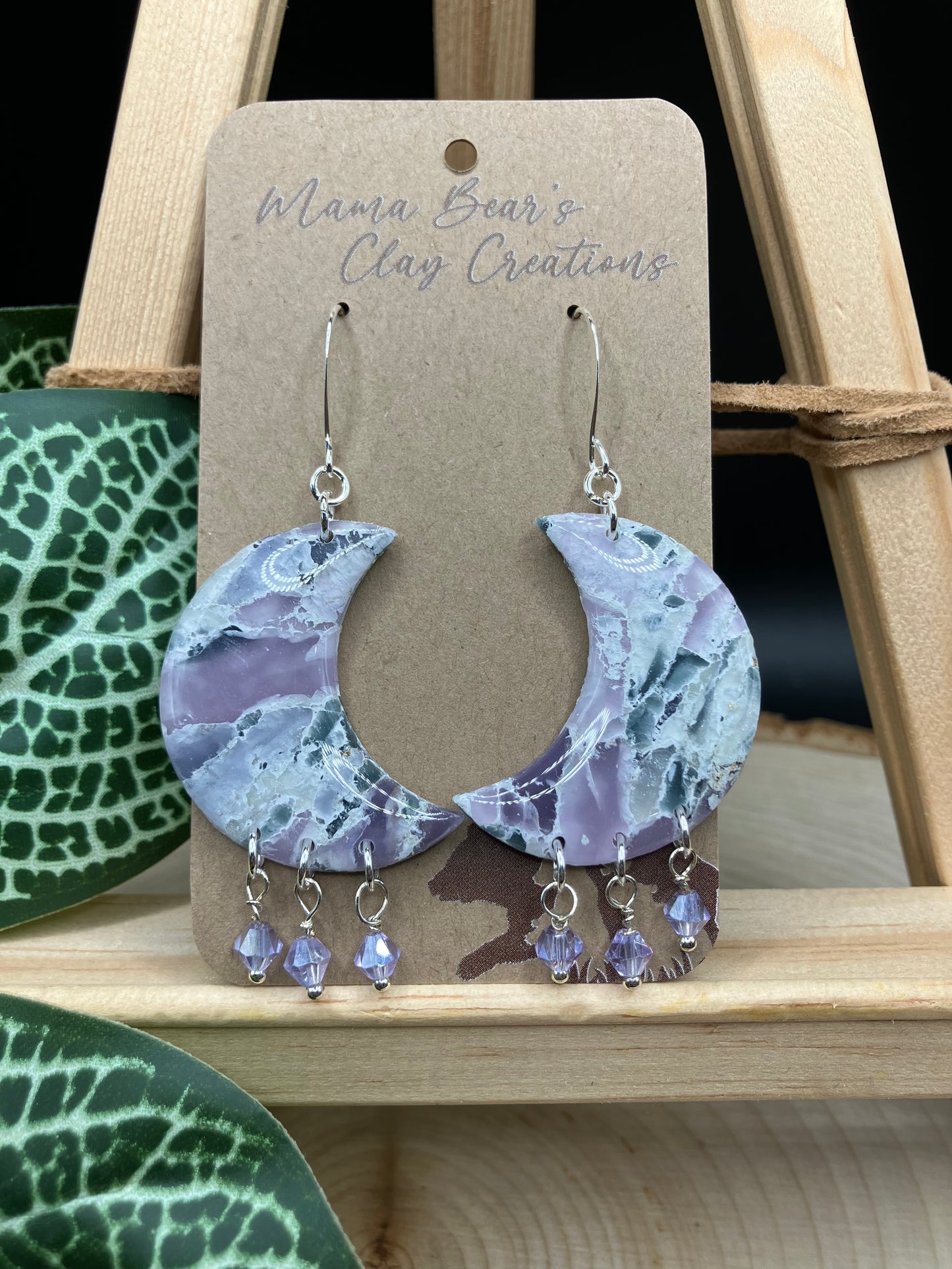 Lavender Beaded Moons - Violet