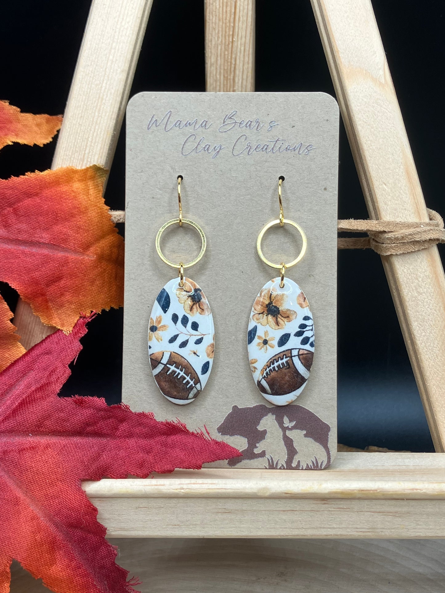 Footballs & Florals - Oval
