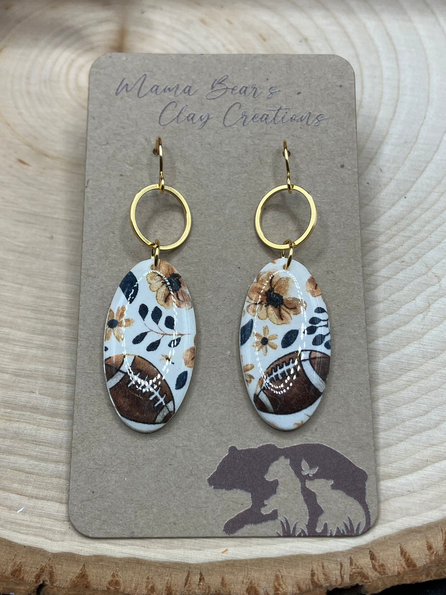 Footballs & Florals - Oval