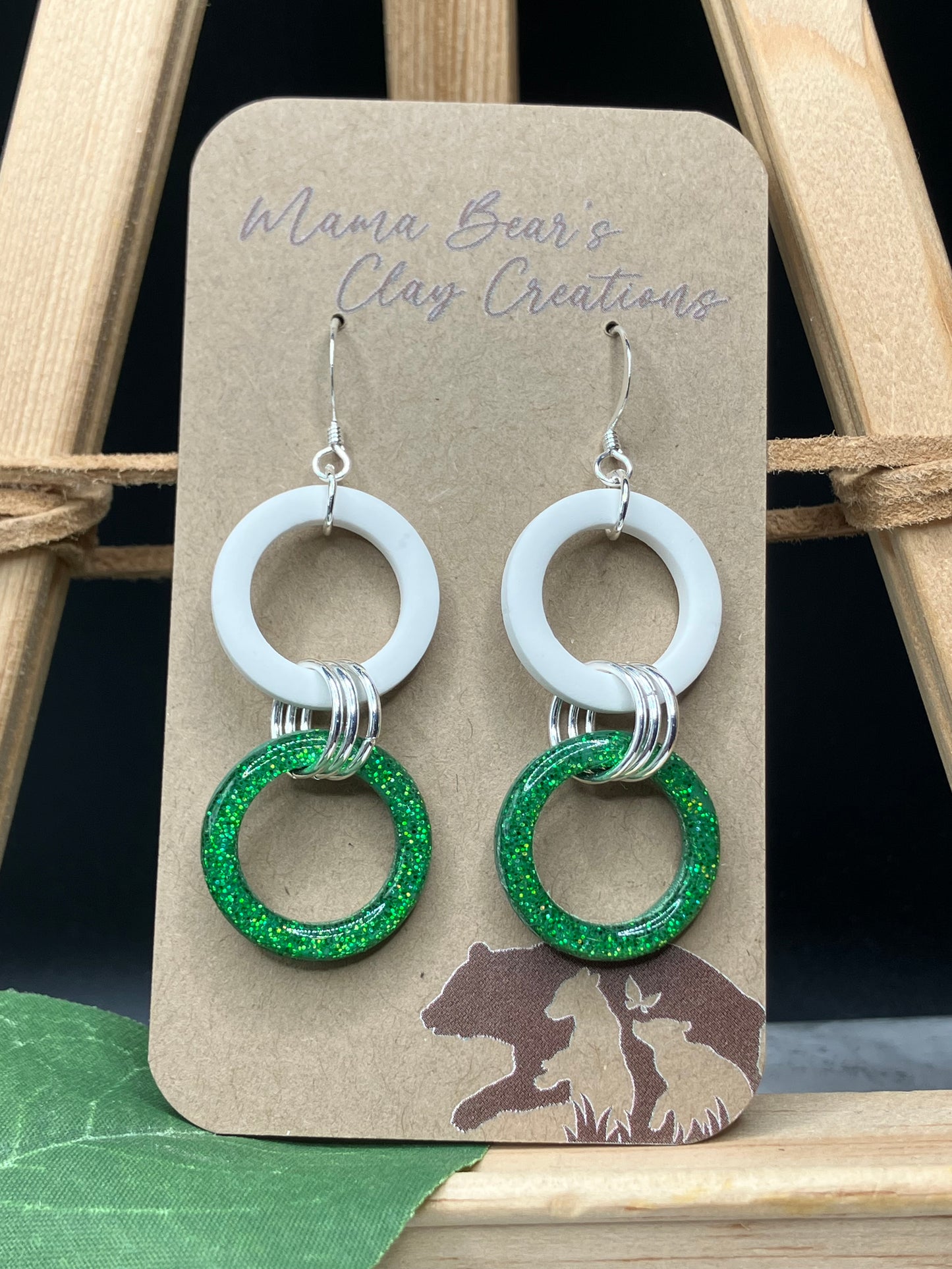 Stacked Circles - White & Green