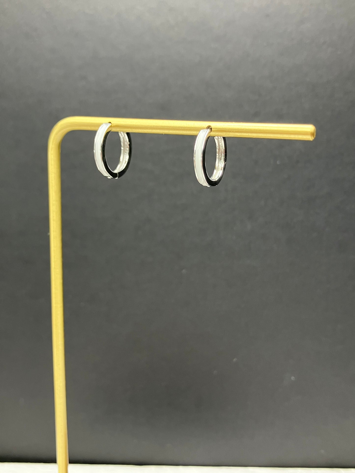 BYO Enamel Inlay Hoop - Silver