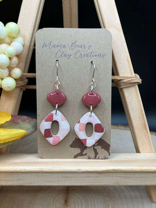 Shades of Pink Checkers - Diamond Donut