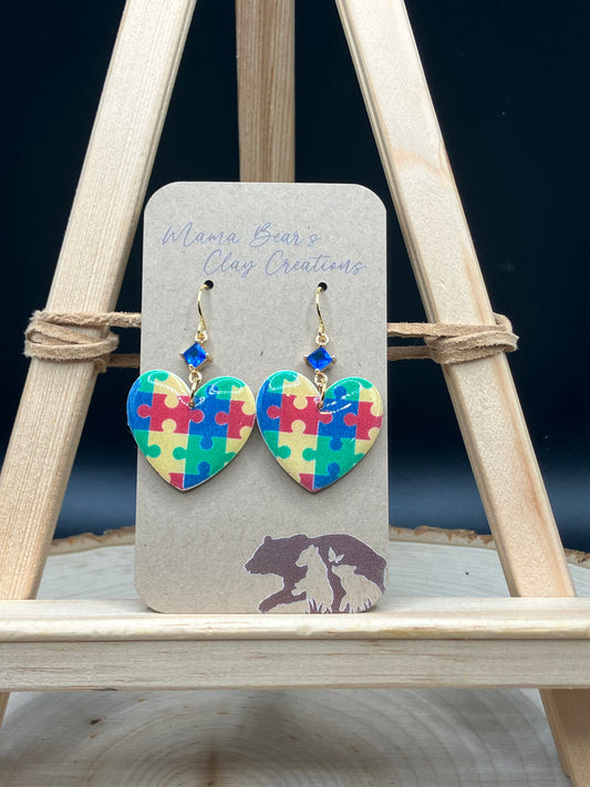 Autism Awareness Hearts - blue cz