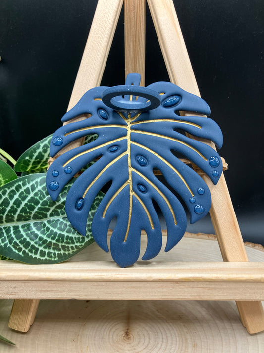 Blue w/Gold Vein Monstera Leaf Propagation Station