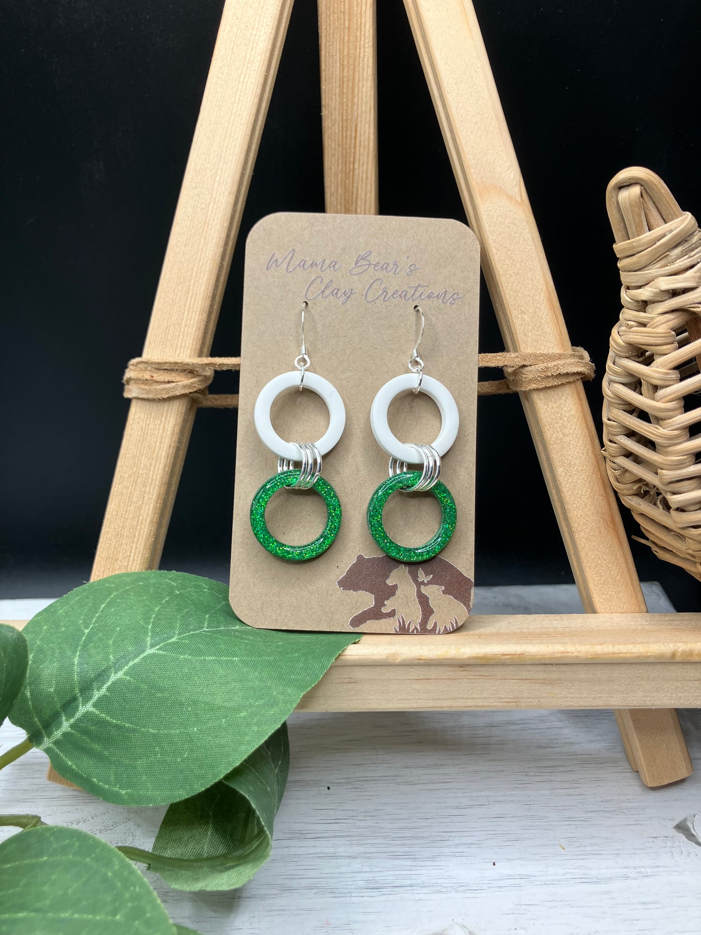 Stacked Circles - White & Green