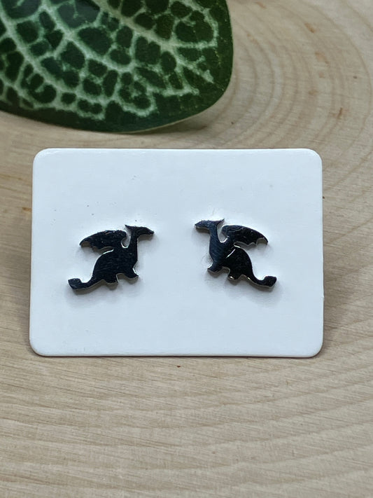 Dragon Stud - Silver Tone