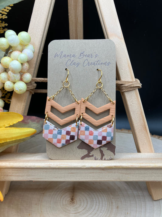 Orange Checkered Chevron