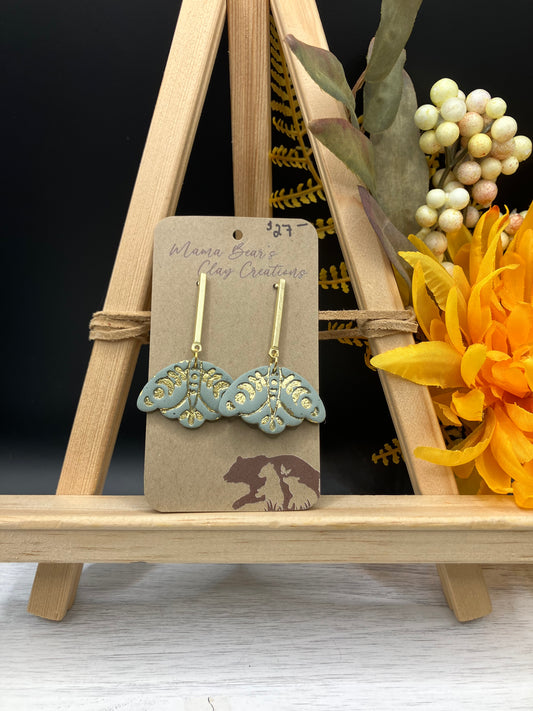 Foil Inlay Moth - Sage & Gold