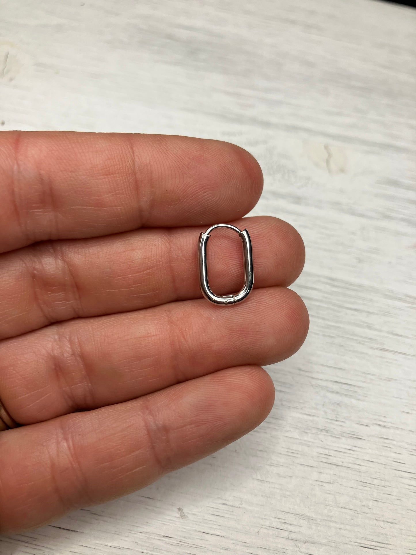 BYO Small Rectangle Hoop - Silver