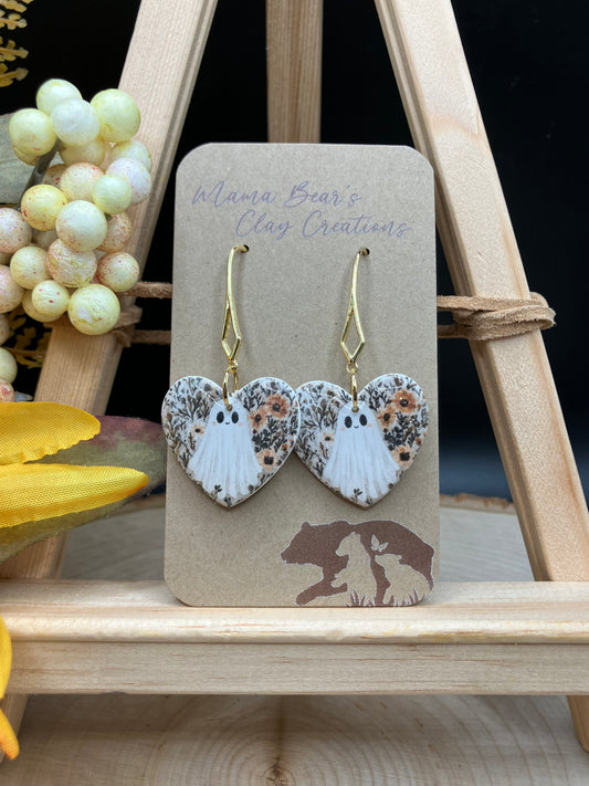 Floral Ghost Hearts - Gold