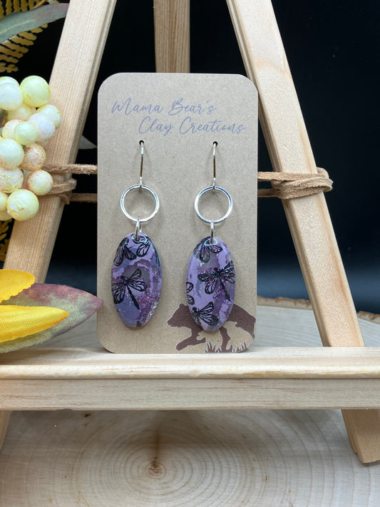 Purple Marble Dragonfly - Ovals