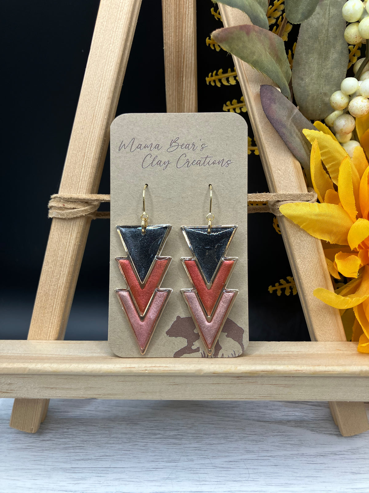 Tricolor Statement Chevron - Black & Copper