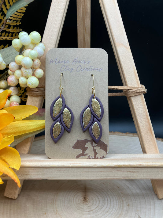 Falling Inlay Leaves - Purple/Gold