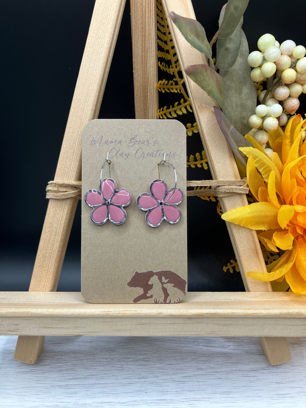 Spinner Five Petal Daisies - Rose Silver