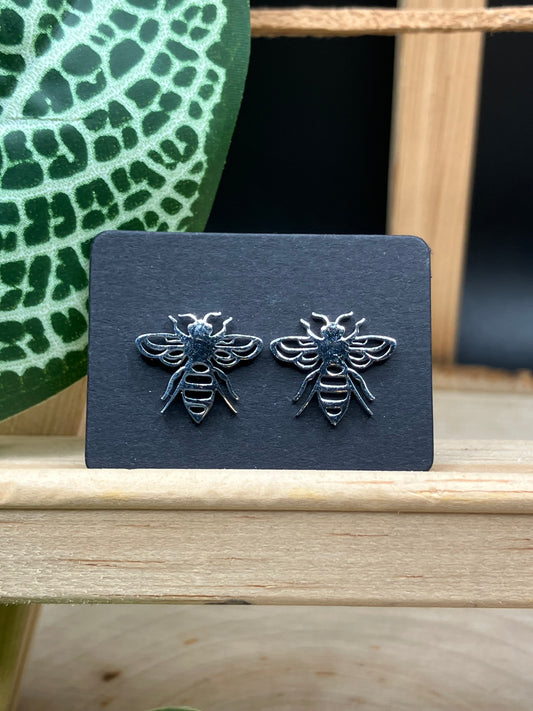 Bee Stud - Silver Tone