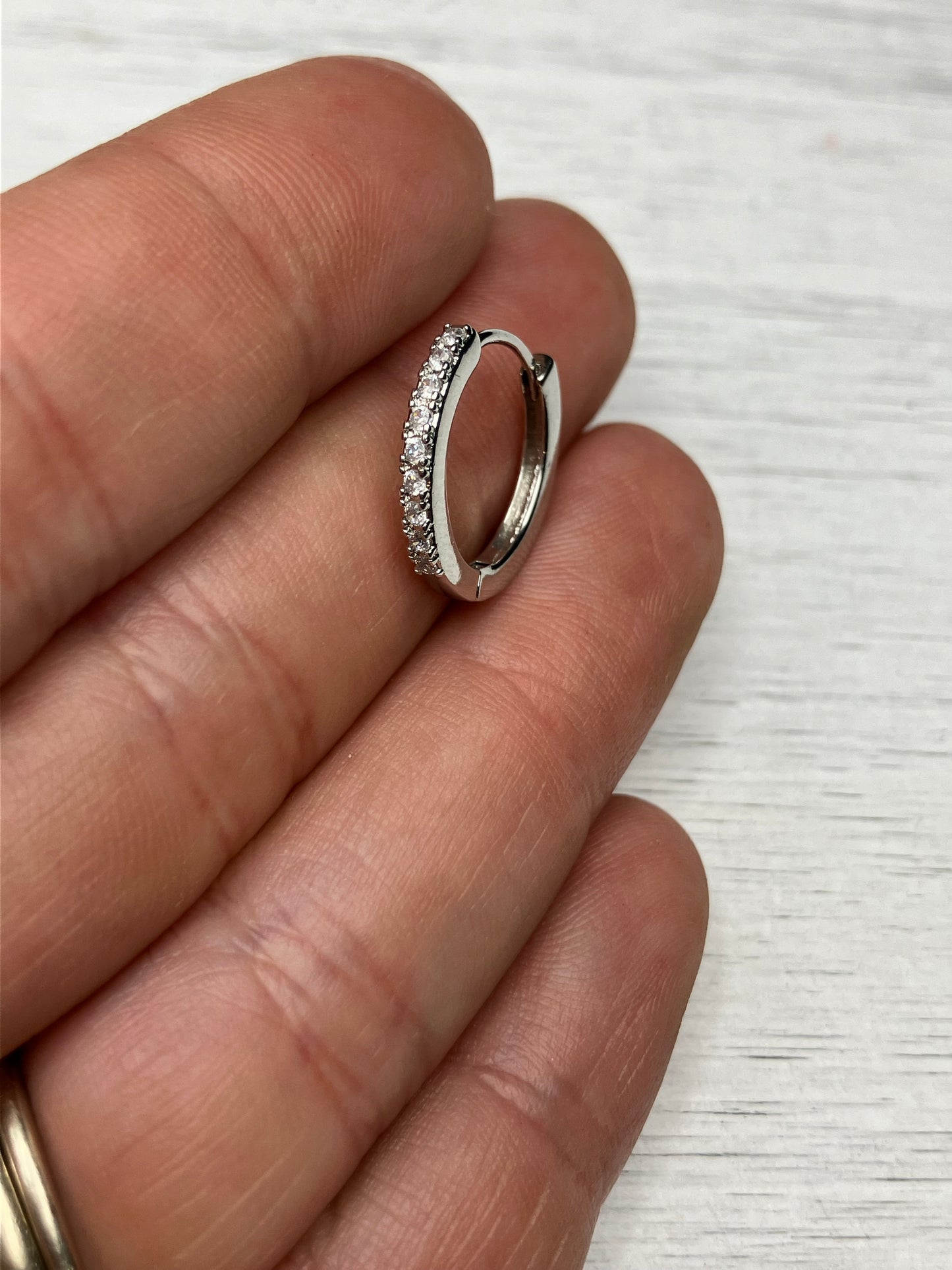 BYO CZ Inlay Hoop - Silver