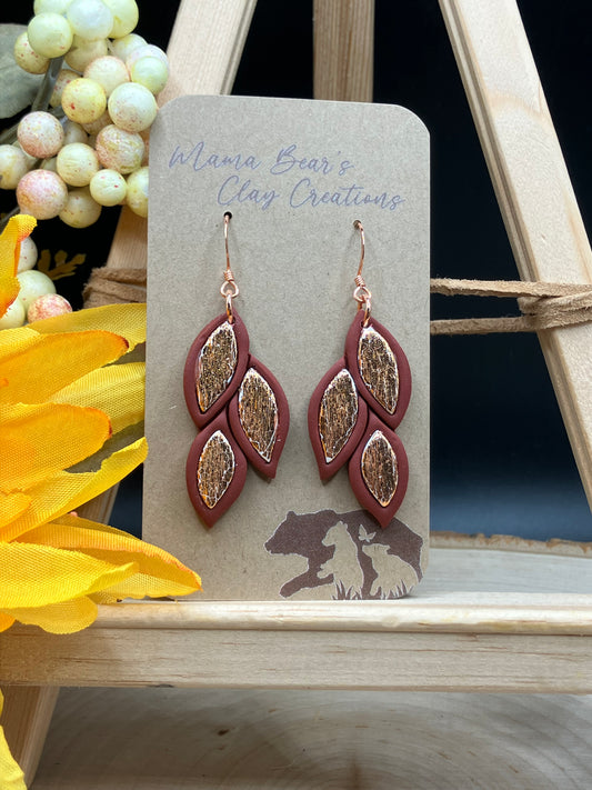 Falling Inlay Leaves - Brick/Copper