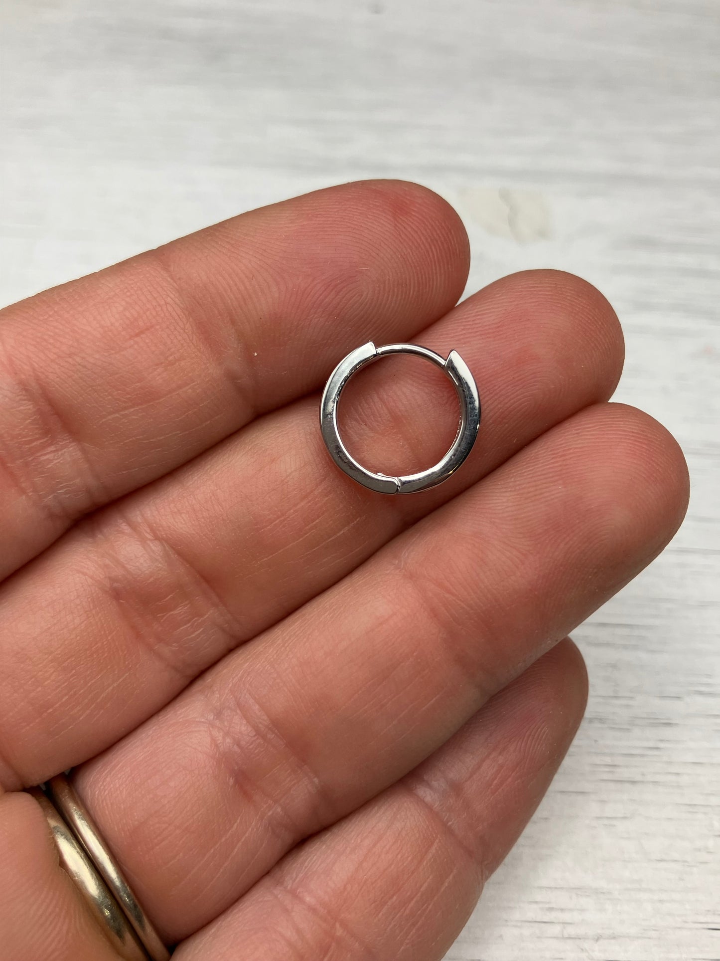 BYO Enamel Inlay Hoop - Silver